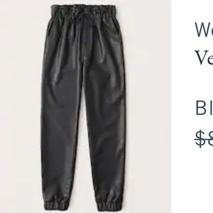 BLACK Vegan Leather Joggers